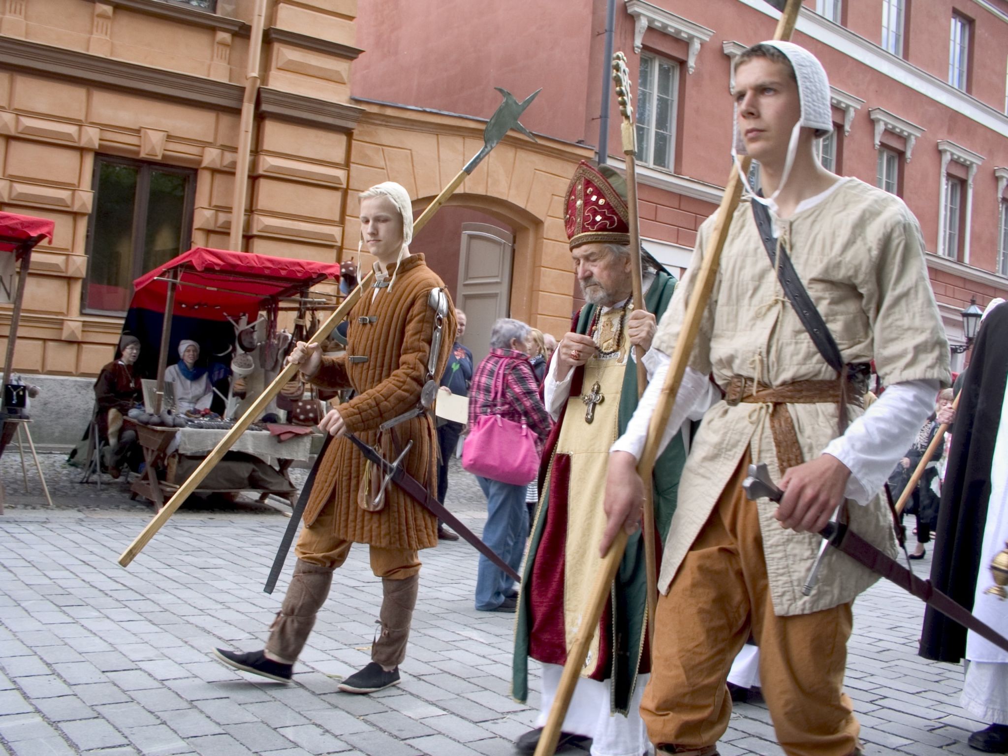 Medeltida marknad på Åbo gamla stortorg.