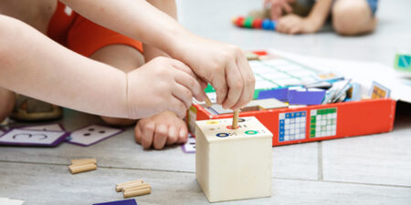Children Playing With Homemade Educational Toys