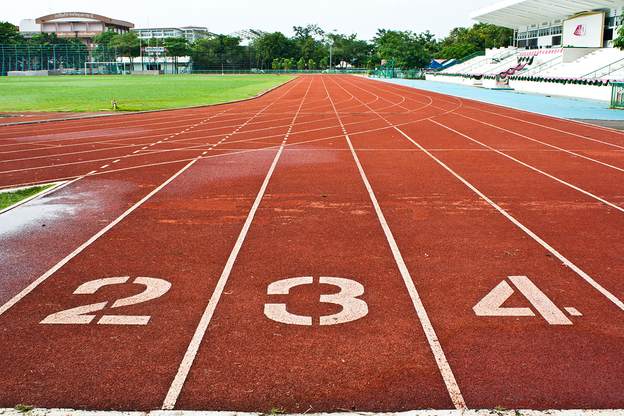 Number Two Three And Four On The Start Of A Running Track