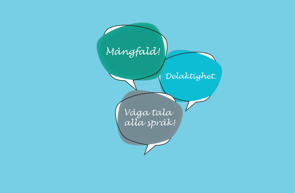 Pratbubblor som tangerar projektet Språkpärla