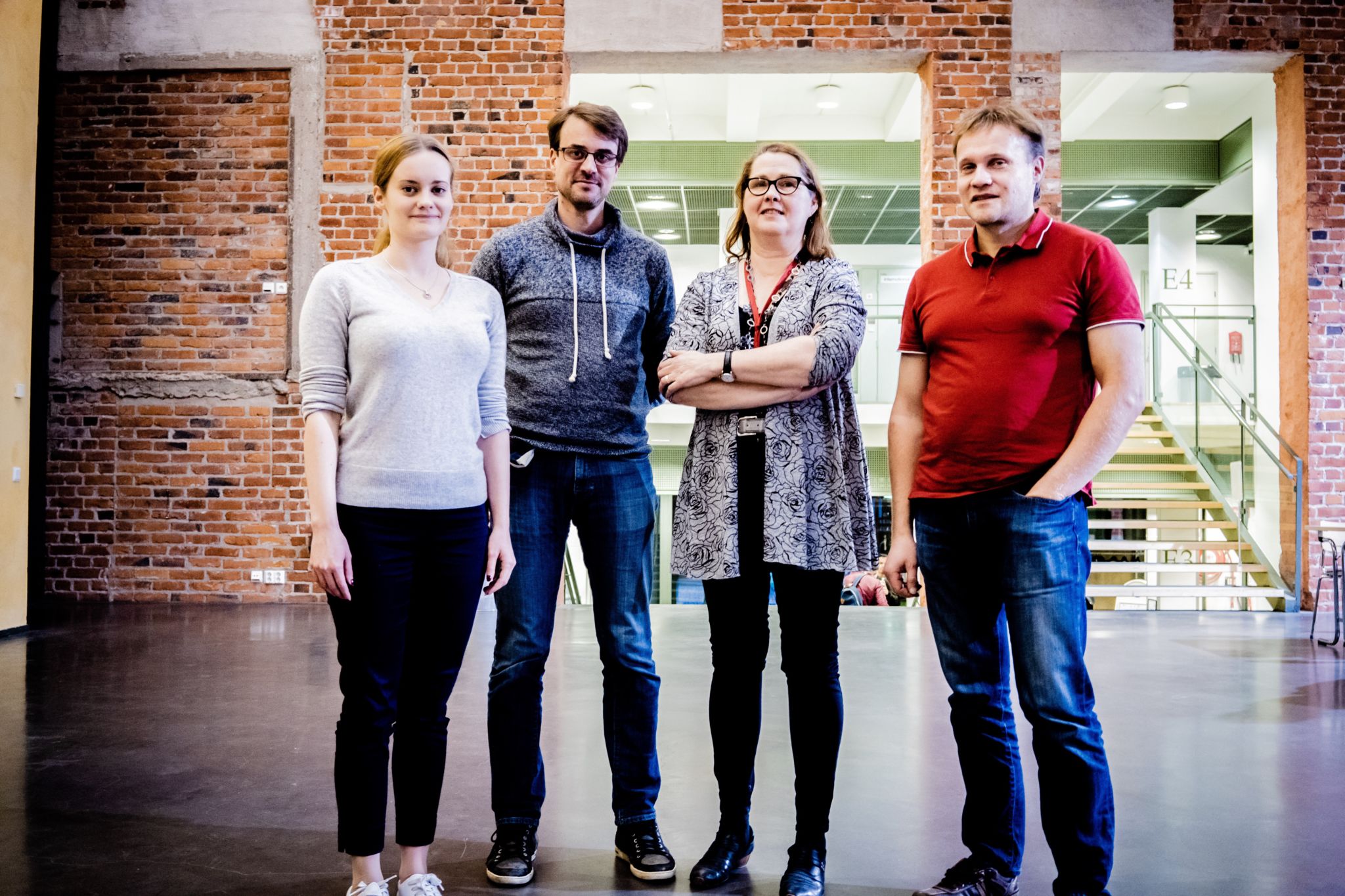Lisabet Sandin, Sören Andersson, Margareta Björklund-Sänkiaho och Hans Lindén står på rad i Academill.