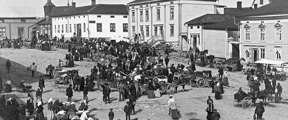 Marknad i Kristinestad 1900