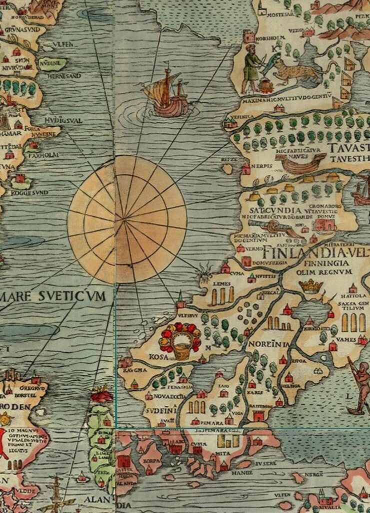 Detalj ur Carta Marina från 1539.