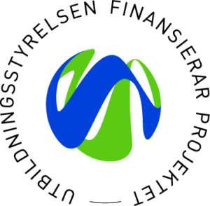 Grönblå logo med texten Utbildningsstyrelsen finansierar projektet
