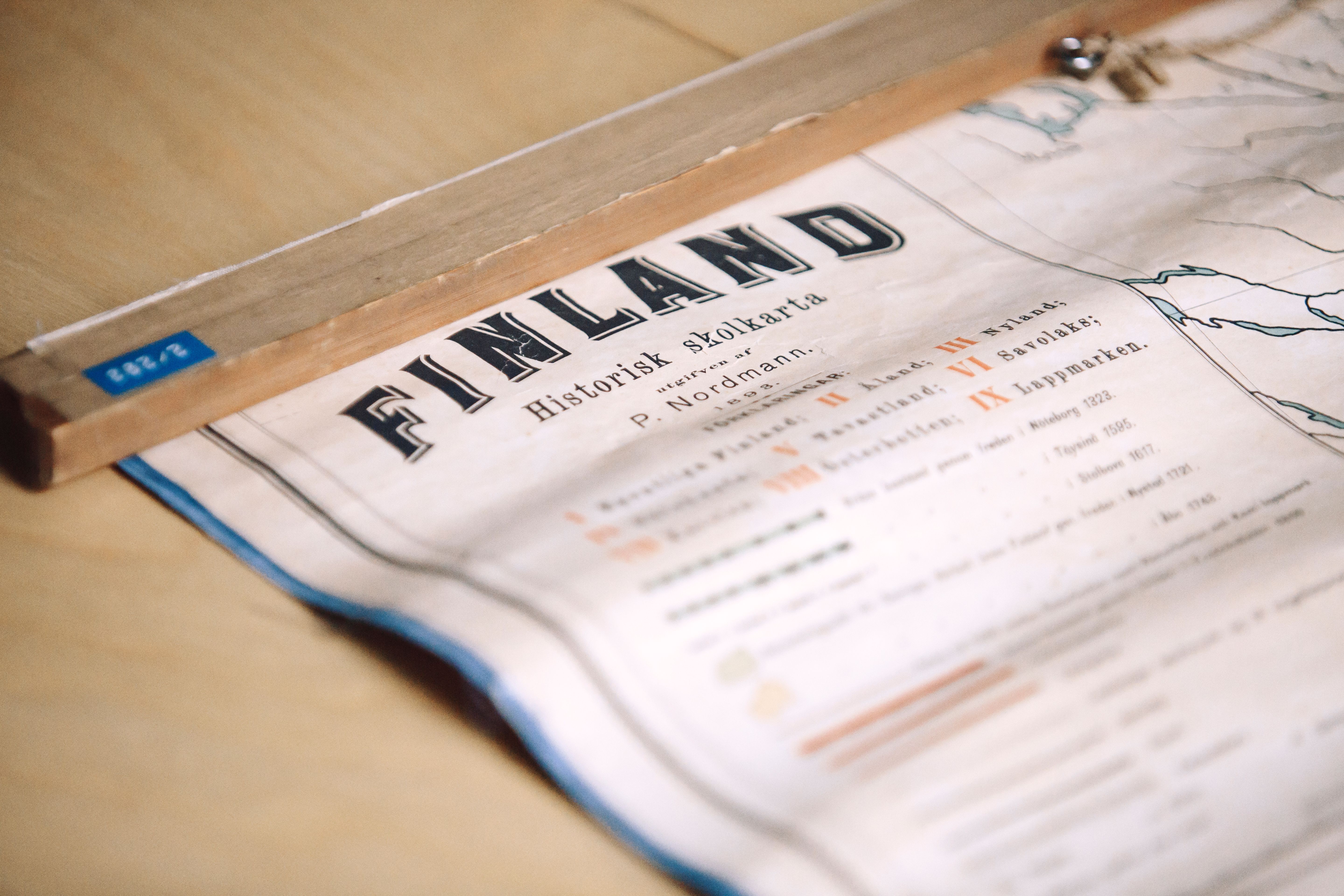 Detalj från en gammal karta över Finland.