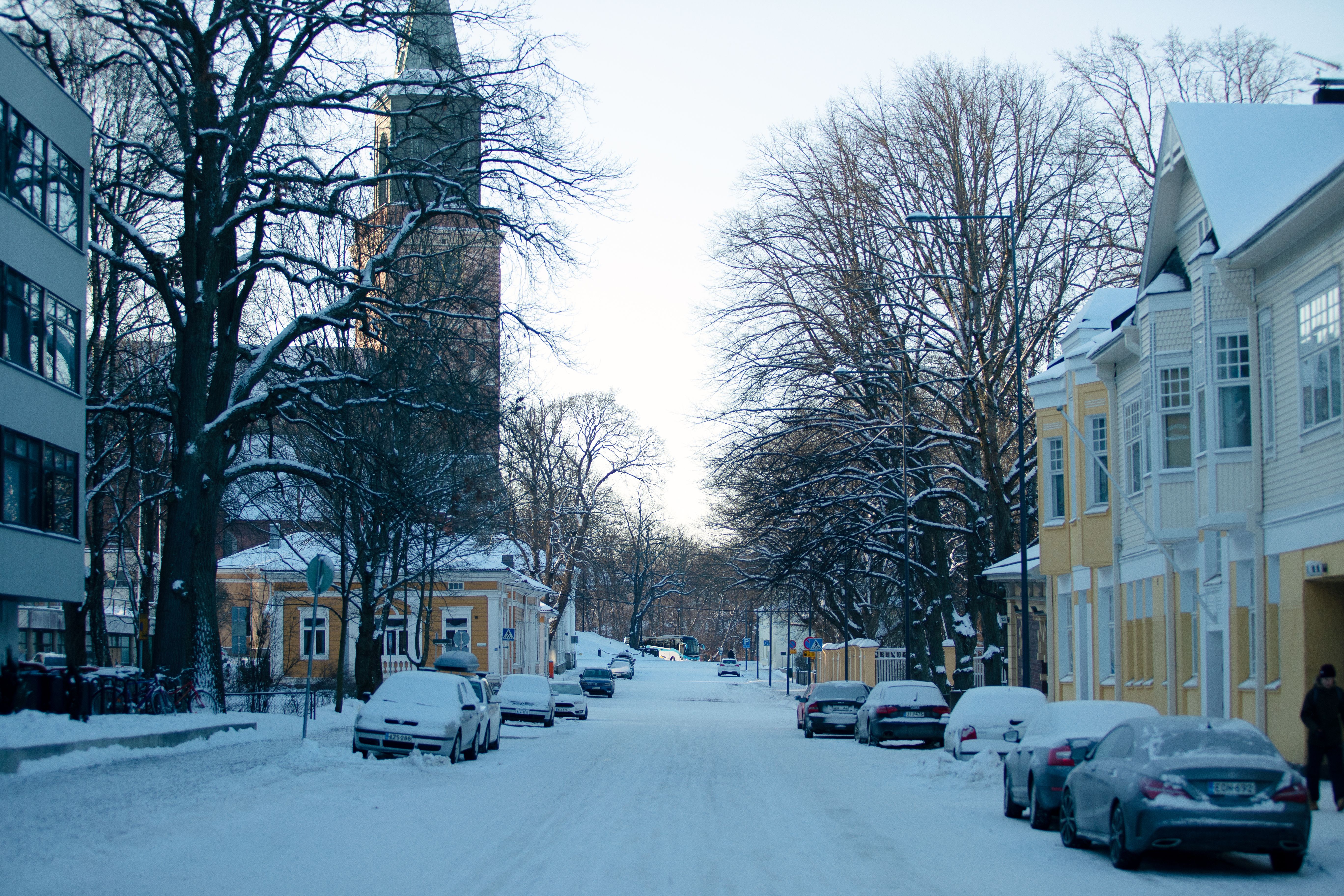 Biskopsgatan på vintern.