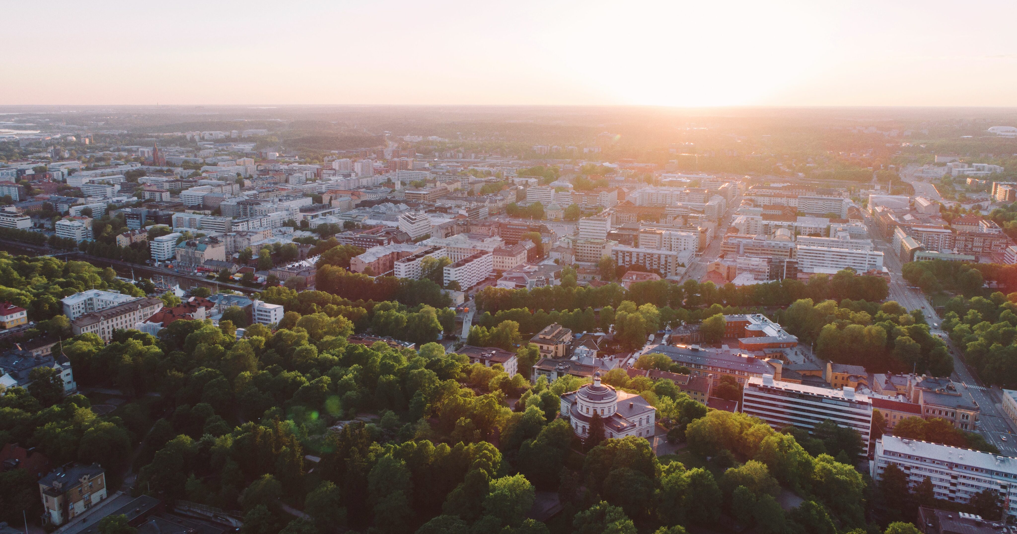 Flygbild över Åbo.