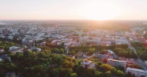 Flygbild över Åbo.