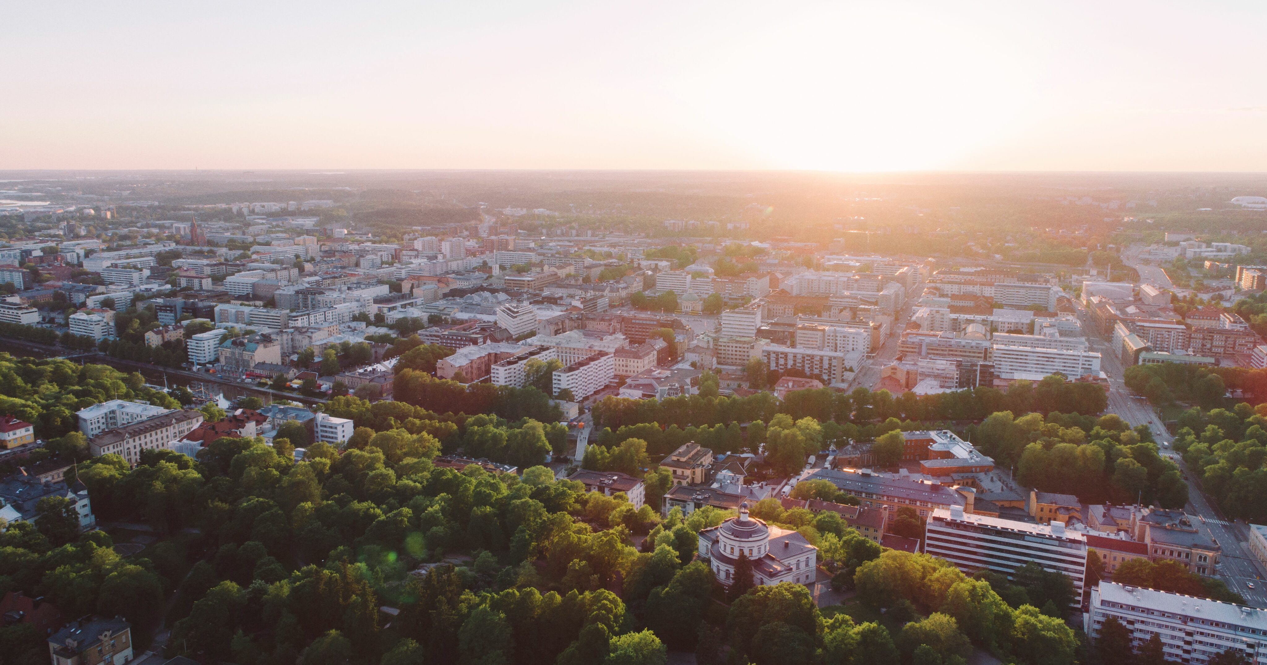 Flygbild över Åbo.