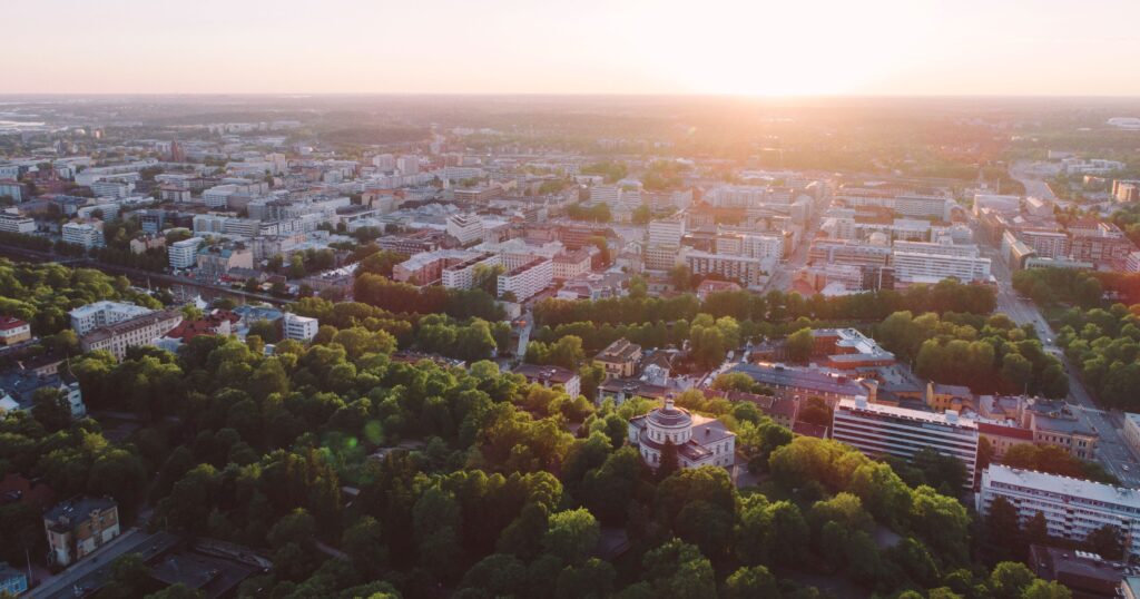 Flygbild över Åbo.