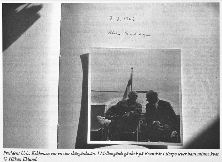 President Urho Kekkonens namnteckning i en gästbok.