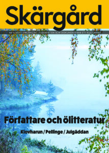 Pärmen till tidskriften Skärgårds nummer 4/2021. Texten Författare och ölitteratur.
