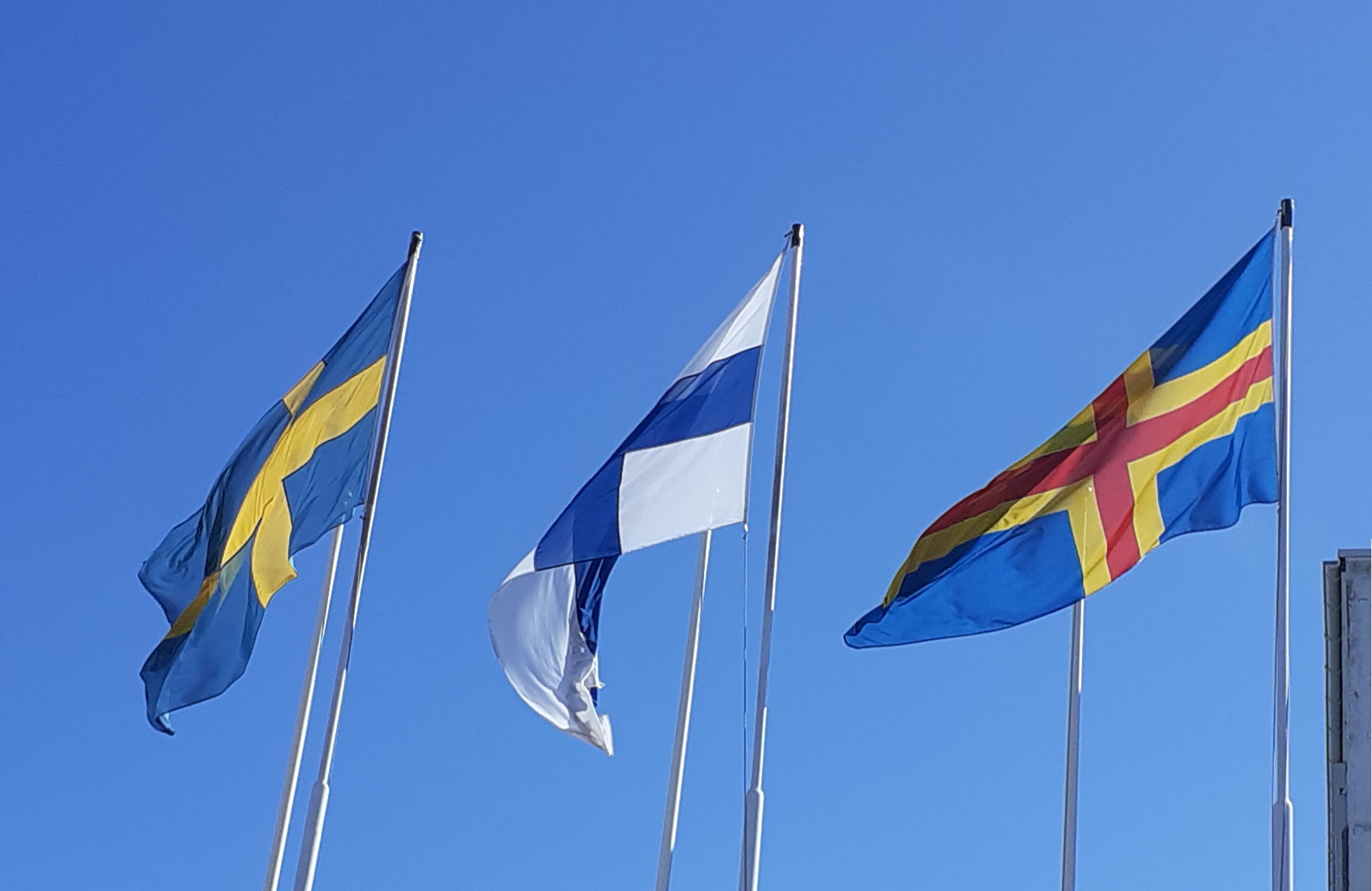 Flags of Sweden, Finland and Åland.