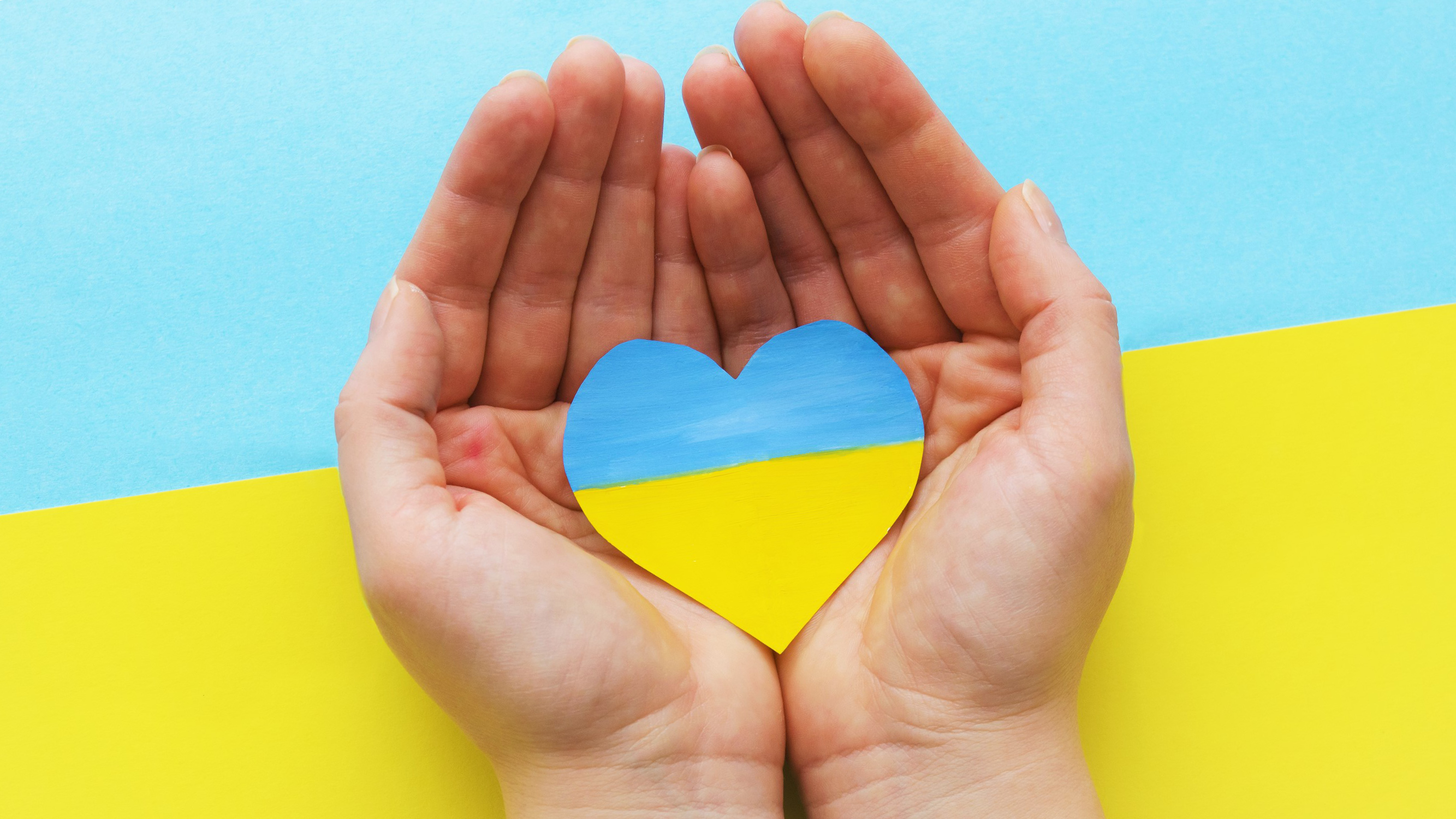 Dekorativ bild i ukrainska flaggans färger.