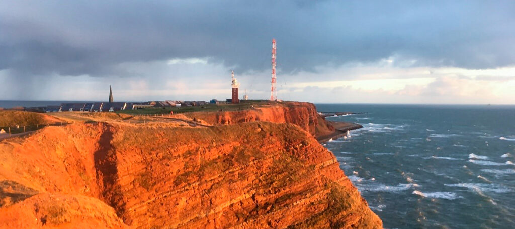 A lighthouse in a stormy sea.