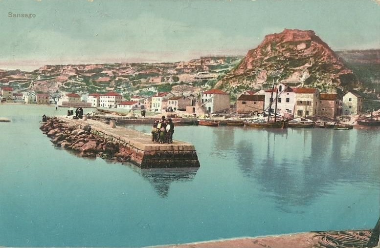 A picture from 1930 showing the harbour of Susak.