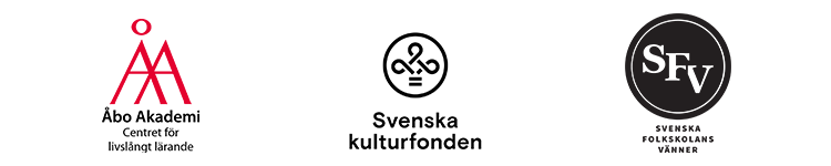 Tre logon: CLL, Svenska kulturfonden och Svenska Folkskolans vänner.