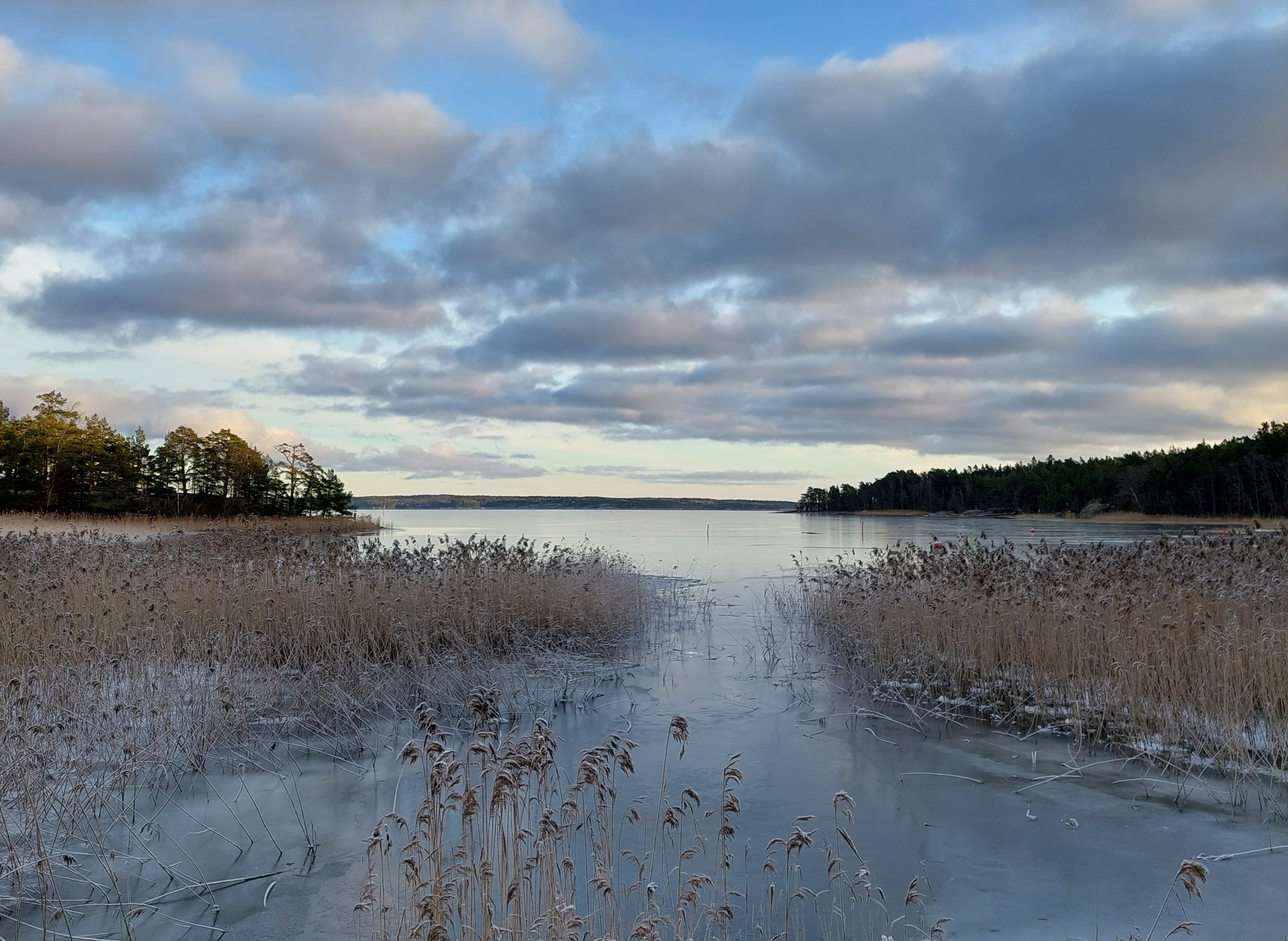 Vintrig skärgårdsvy.