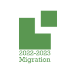 En logotyp i grönt med texten MIgration 2022-2023