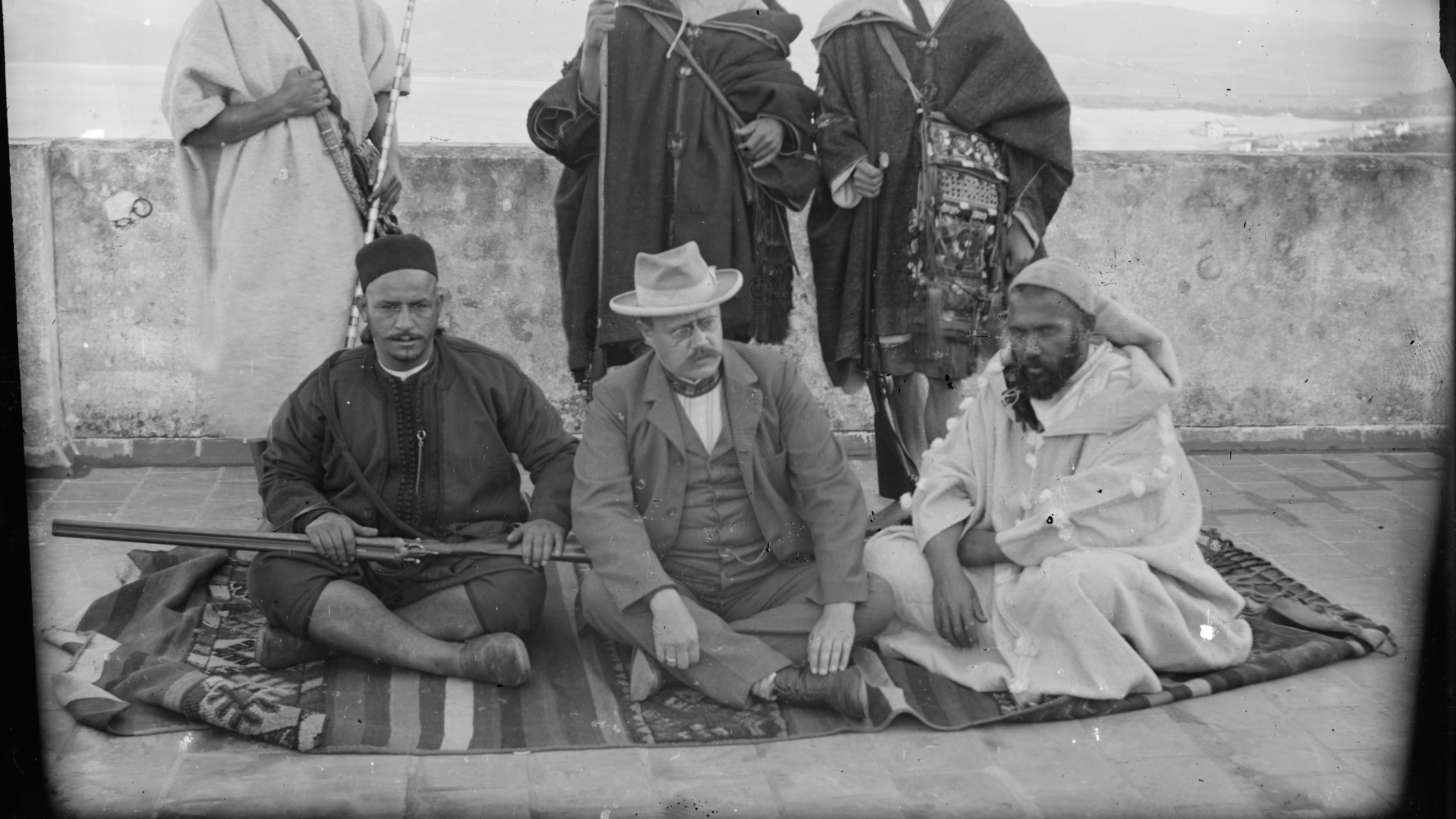 Edvard Westermarck och följeslagare från expedition.