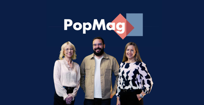 Gunilla, John och Jessica i arbetsgruppen för PopMag.