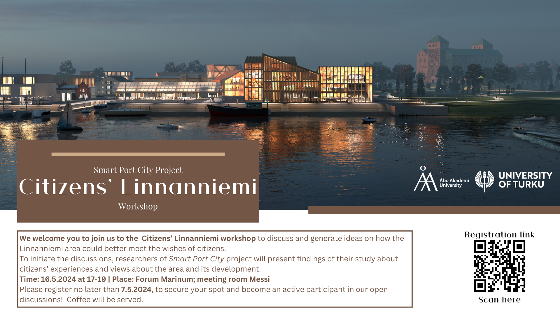 Flyer for a workshop concerning city planning on May 16 2024.