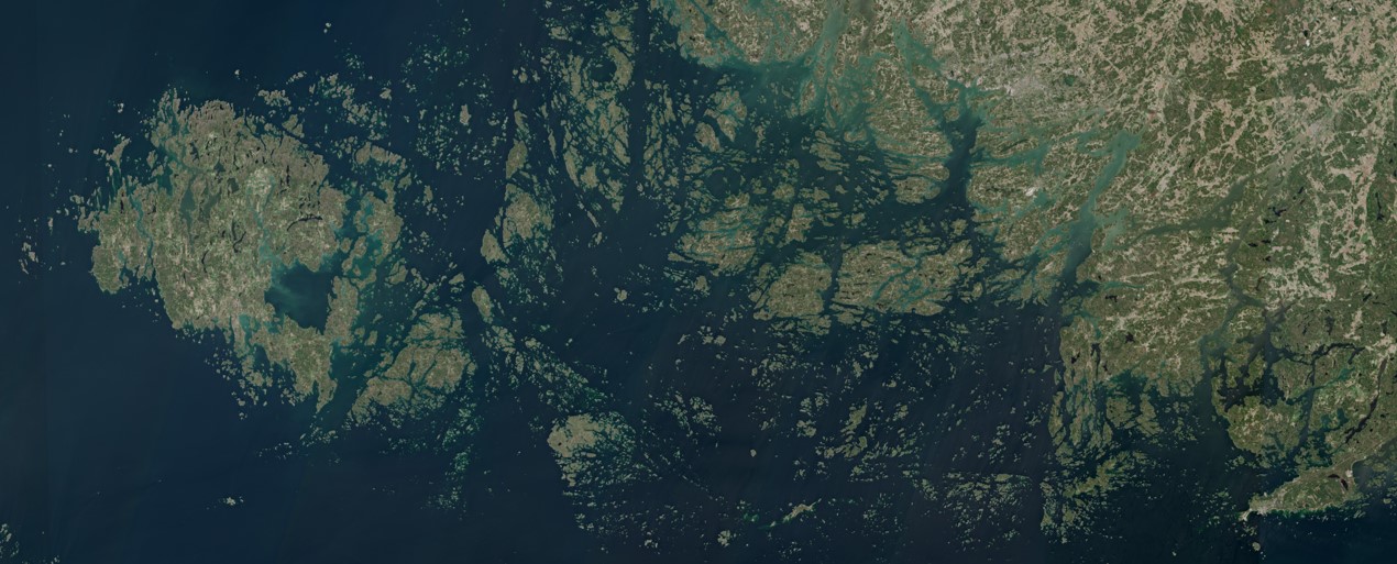 Satellite image of the Turku Archipelago and Åland