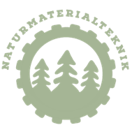 Naturmaterialteknik, tre gröna granar inom ett grönt kugghjul