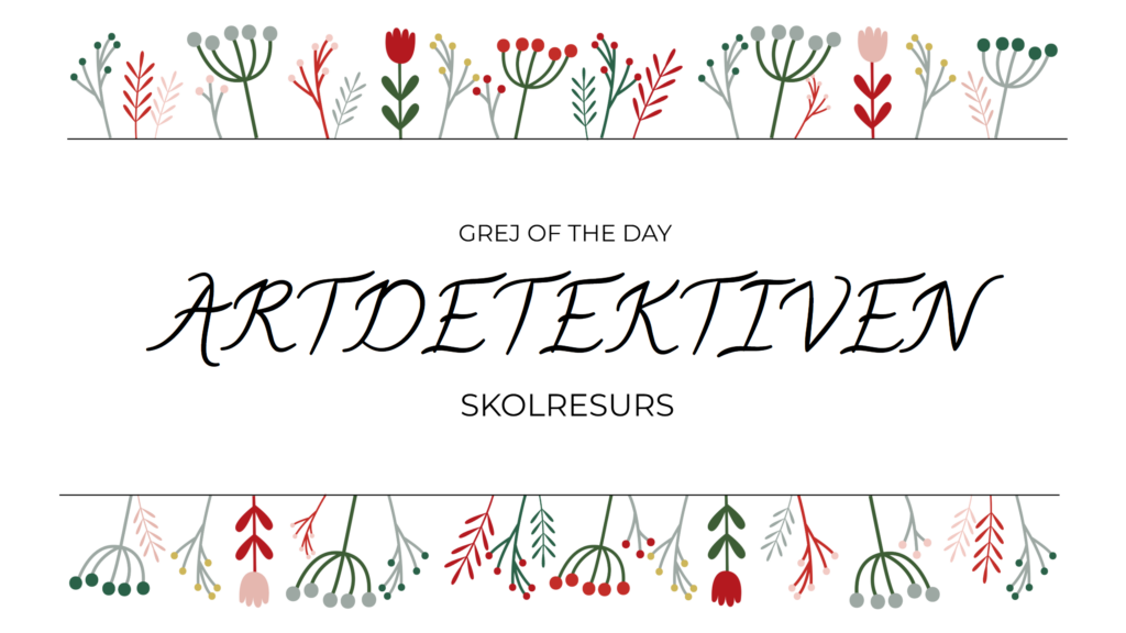 Ingångssida för materialet "Artdetektiven" med grafik beståendes av tecknade växter.